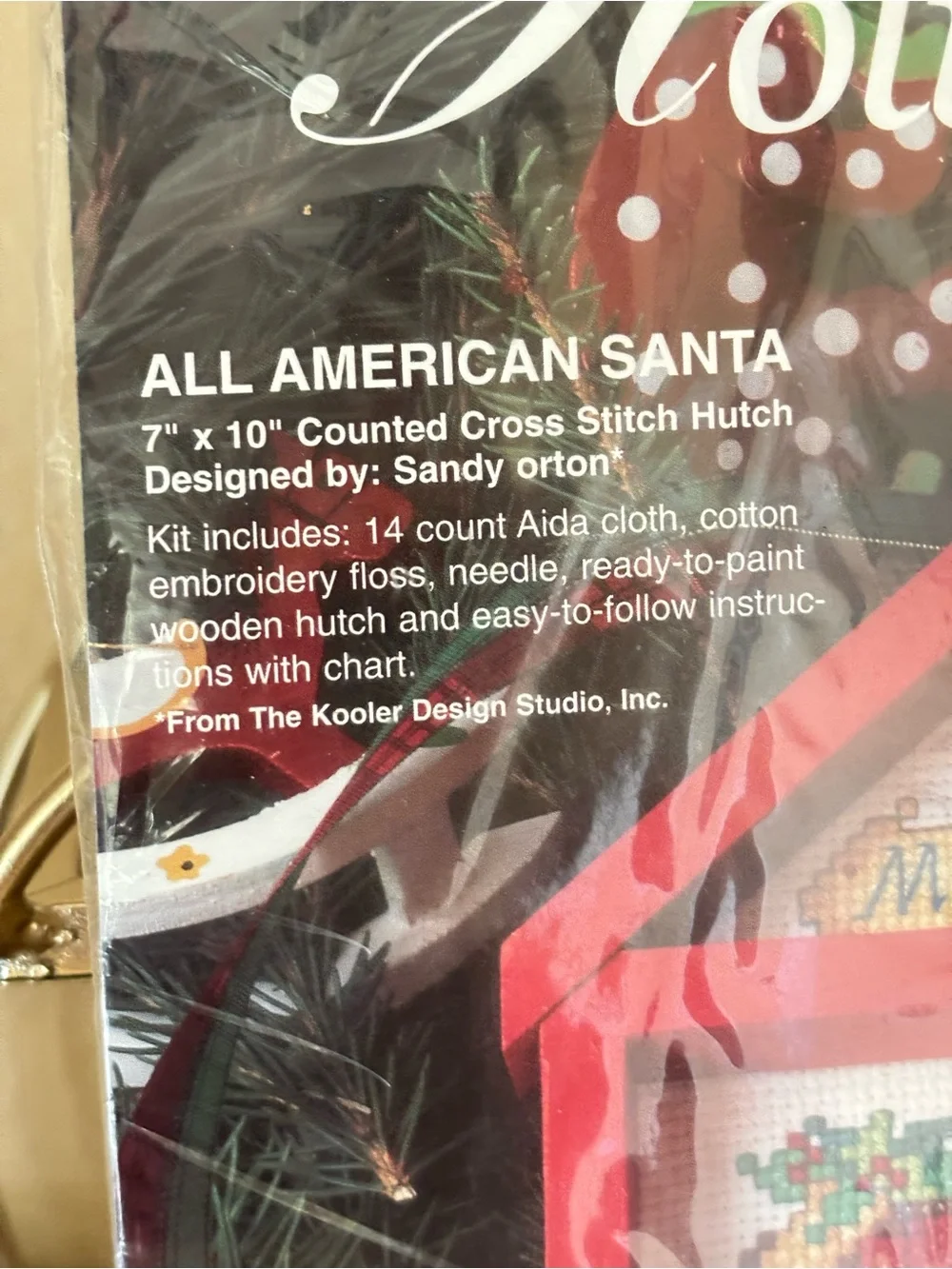 All American Santa Cross Stitch Display Kit - Red - Vintage 1995